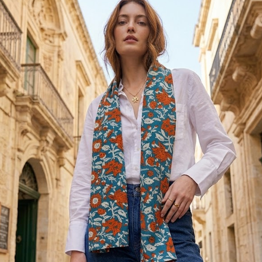 The Celeste Cotton Scarf