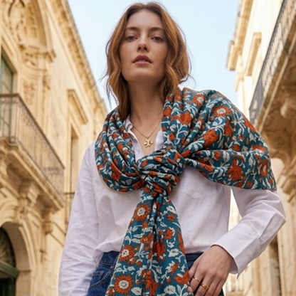 The Celeste Cotton Scarf