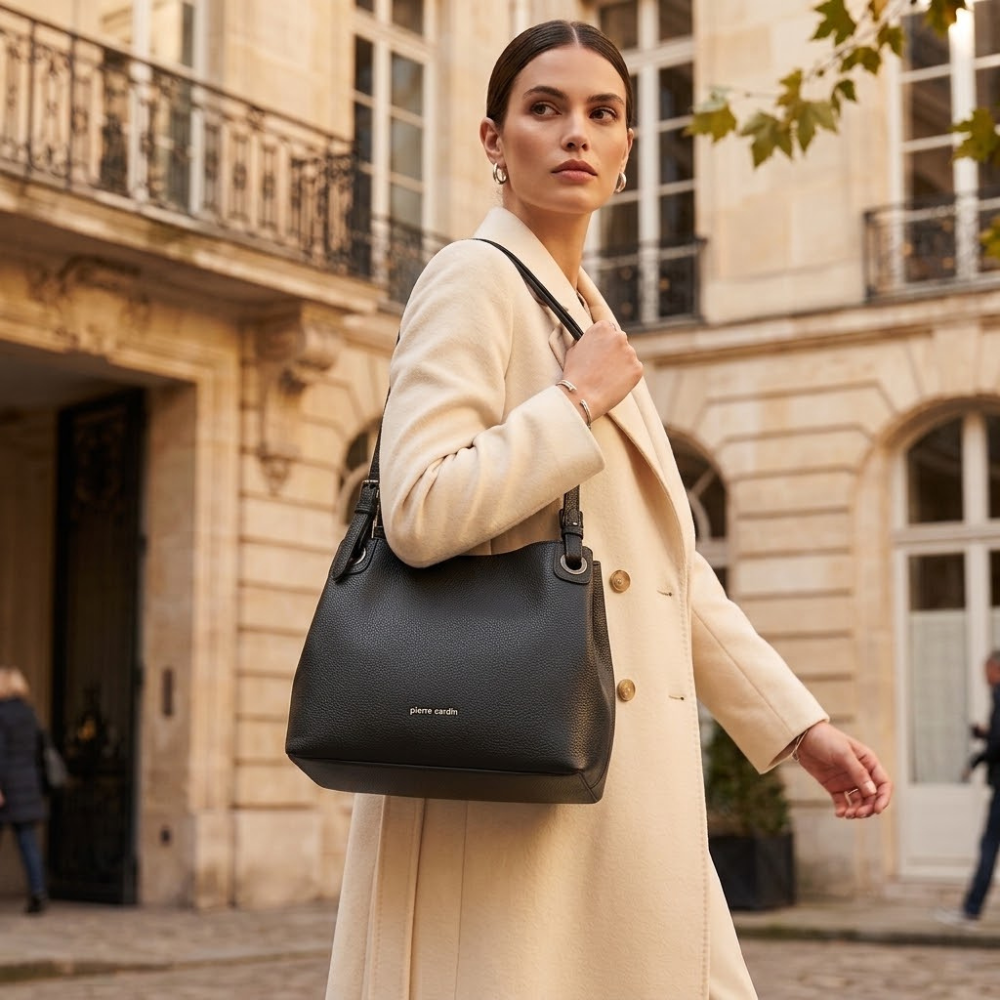 Pierre Cardin “Mirella” Eco-Leather Shoulder Bag