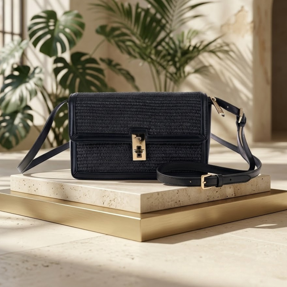 Pierre Cardin “Riviera Intreccio” Straw Shoulder Bag