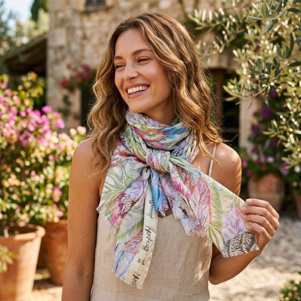 Laura Biagiotti 'Foglie Voile' Scarf