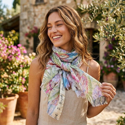 Laura Biagiotti 'Foglie Voile' Scarf