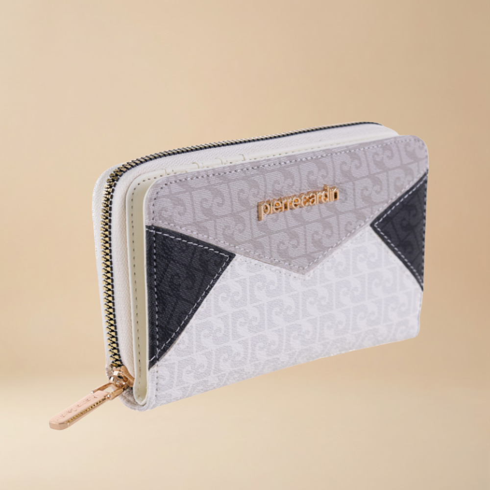 Pierre Cardin “Geometria Monogramma Mini” Eco-Leather Zip Wallet