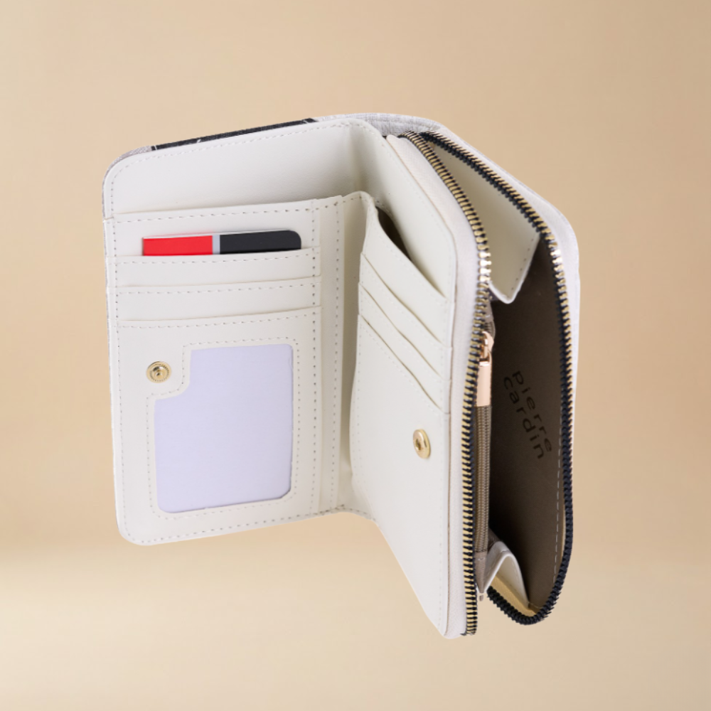 Pierre Cardin “Geometria Monogramma Mini” Eco-Leather Zip Wallet