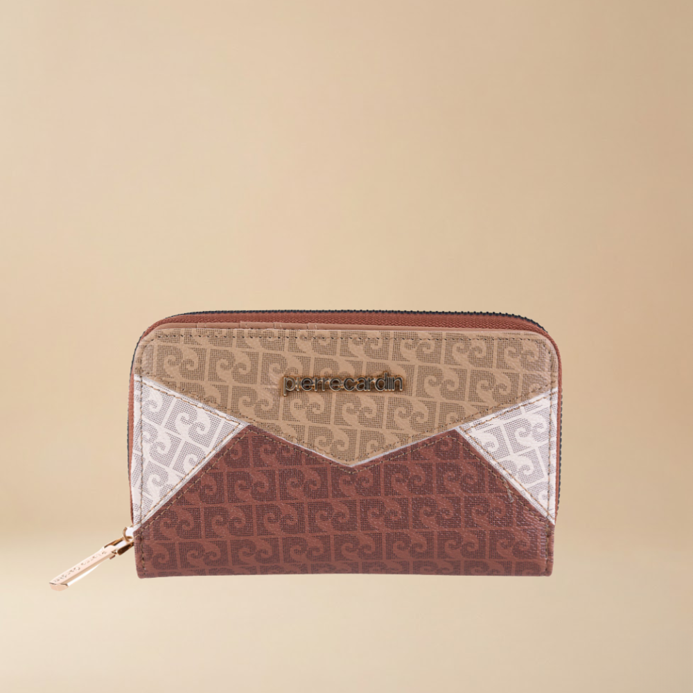 Pierre Cardin “Geometria Monogramma Mini” Eco-Leather Zip Wallet
