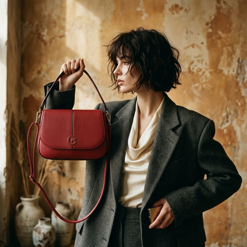 Pierre Cardin “Amélie” Eco-Leather Shoulder Bag
