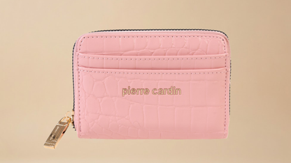Pierre Cardin “Pink Élégance Mini” Croco Wallet
