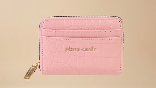 Pierre Cardin “Pink Élégance Mini” Croco Wallet