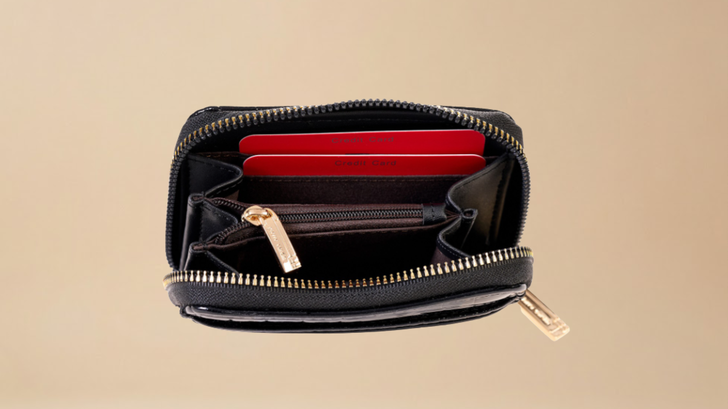 Pierre Cardin “Pink Élégance Mini” Croco Wallet