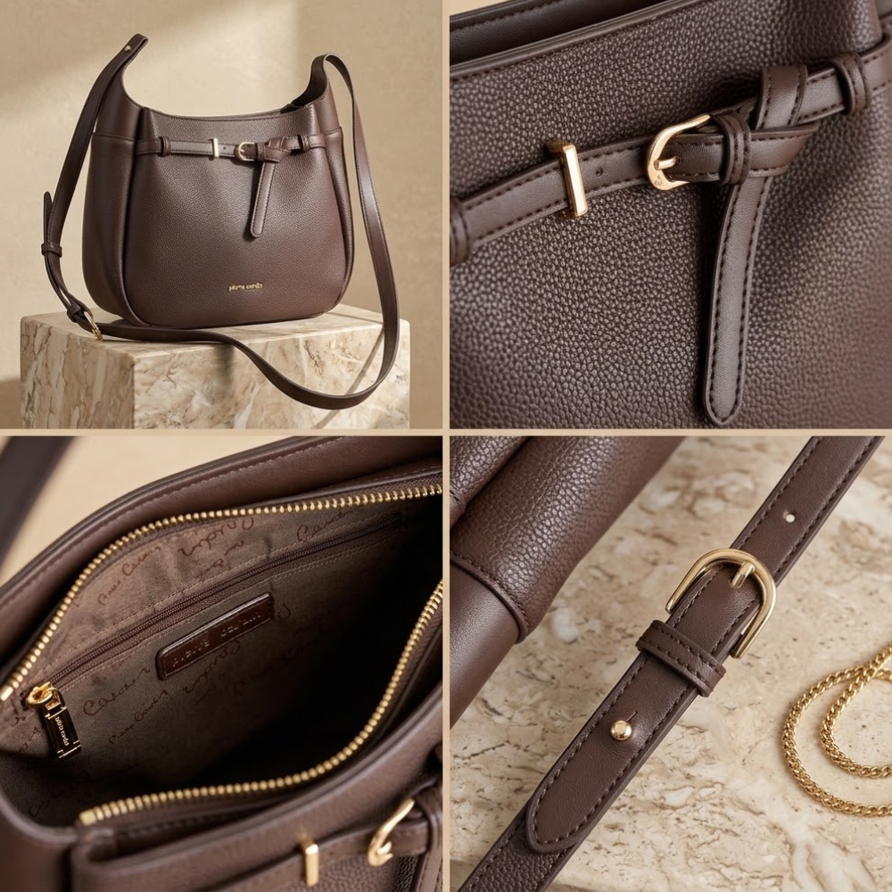 Pierre Cardin “Sofia” Eco-Leather Shoulder Bag