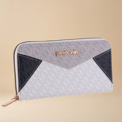 Pierre Cardin “Geometria Monogramma” Eco-Leather Zip Wallet