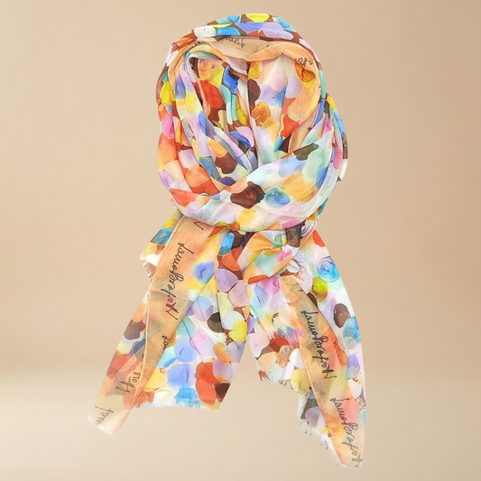 Laura Biagiotti colorful voile neutral patterned scarf - Skai Skai Malta