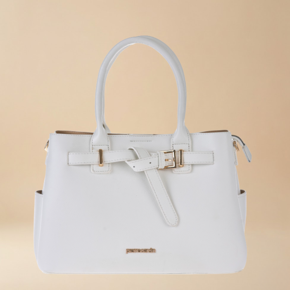 Pierre Cardin “Elegante” Eco-Leather Handbag in White