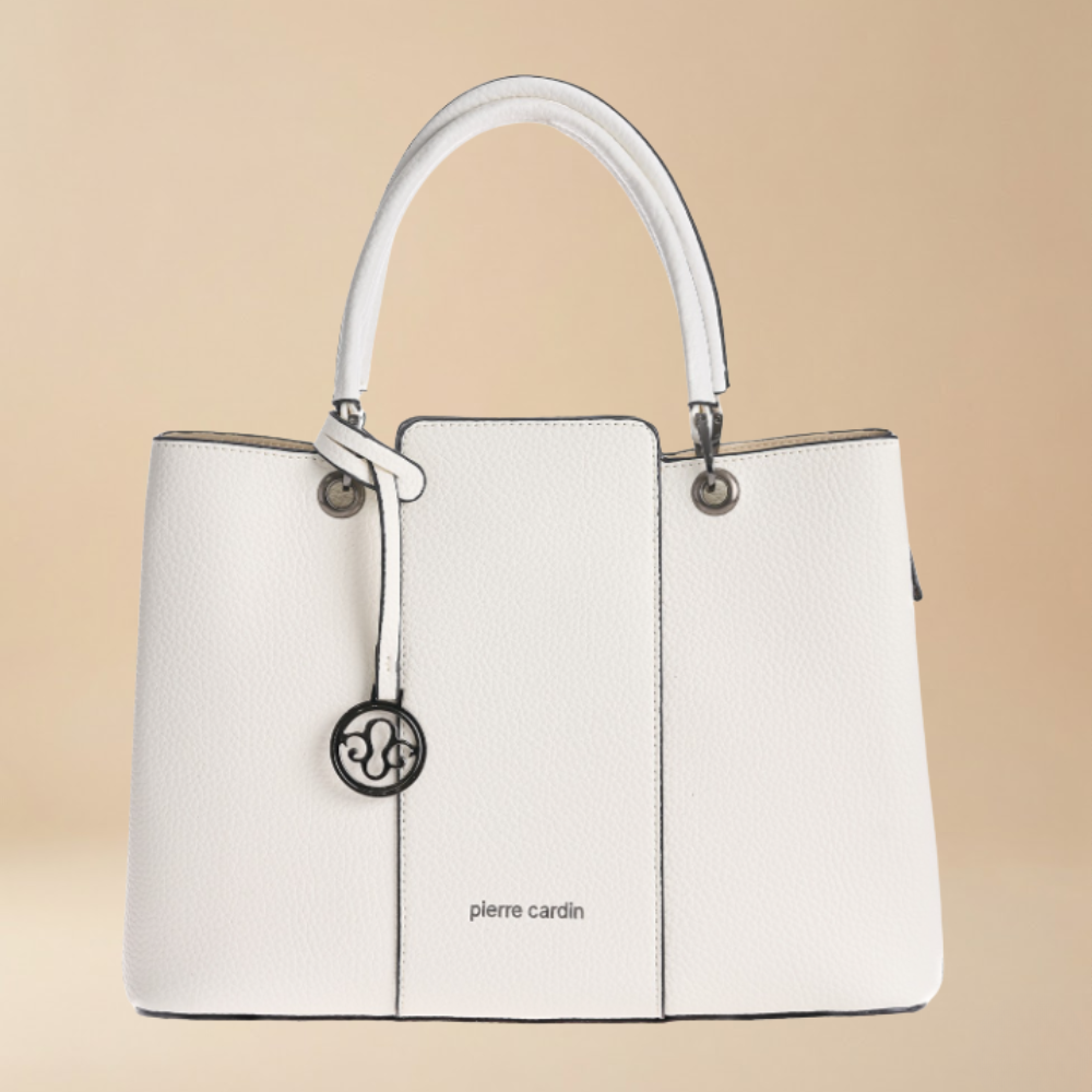 Pierre Cardin structured white handbag with detachable shoulder strap for work, going out and everyday - Skai Skai Malta
