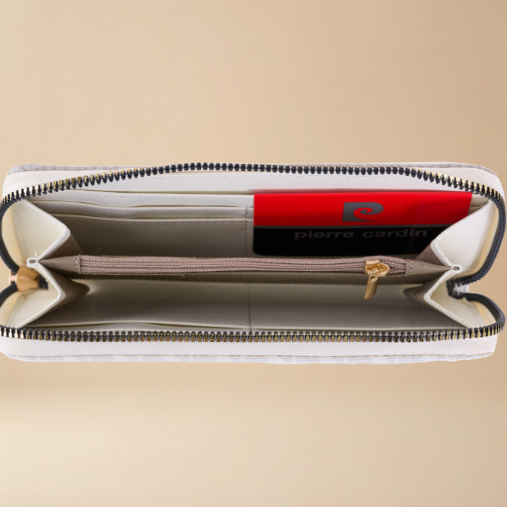 Pierre Cardin “Geometria Monogramma” Eco-Leather Zip Wallet