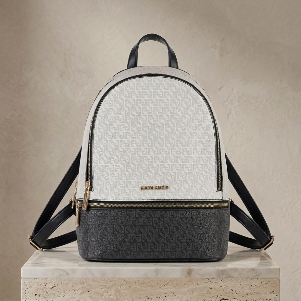 Pierre Cardin “Cielo Monogramma” Eco-Leather Backpack