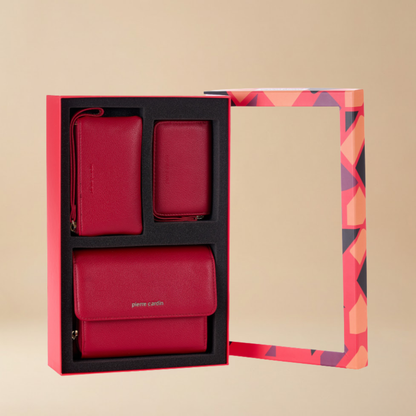 “Trio Chic” 3-Piece Shoulder Bag, Clutch & Purse Set