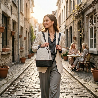 Pierre Cardin “Cielo Monogramma” Eco-Leather Backpack