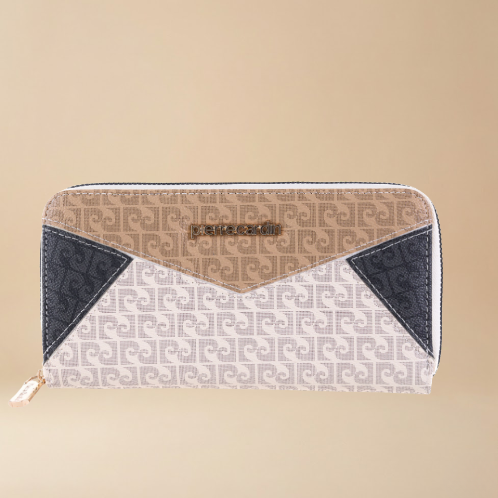 Pierre Cardin “Geometria Monogramma” Eco-Leather Zip Wallet