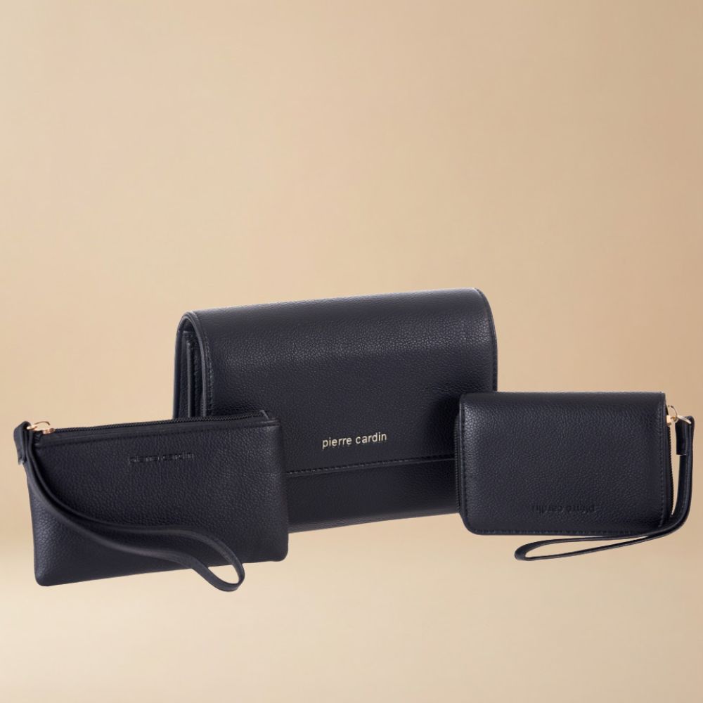 “Trio Chic” 3-Piece Shoulder Bag, Clutch & Purse Set