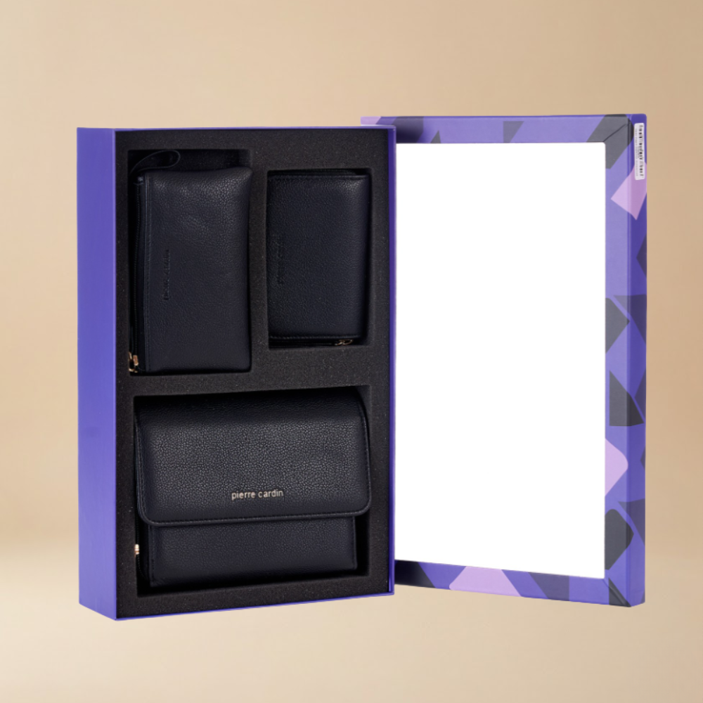 “Trio Chic” 3-Piece Shoulder Bag, Clutch & Purse Set