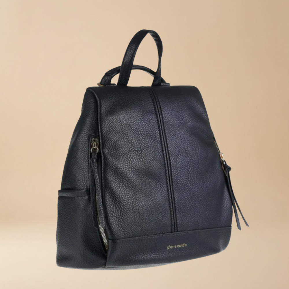 Pierre Cardin Eco-Leather Backpack with Front Pockets