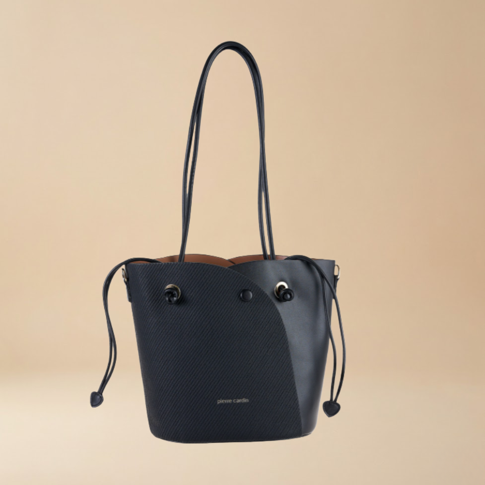 Pierre Cardin “Intreccio Urbano” Mixed-Material Shoulder Bag