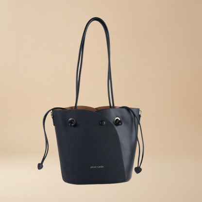 Pierre Cardin “Intreccio Urbano” Mixed-Material Shoulder Bag