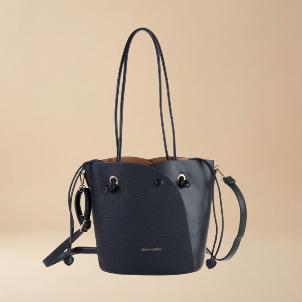 Pierre Cardin “Intreccio Urbano” Mixed-Material Shoulder Bag