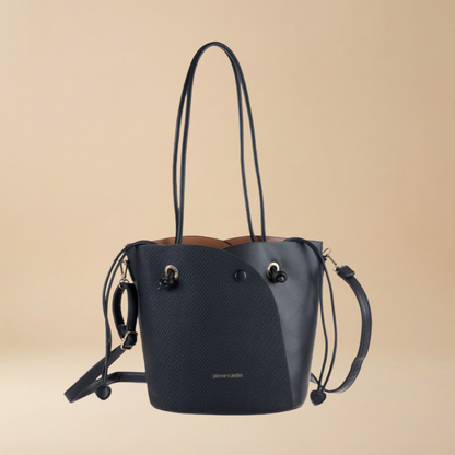 Pierre Cardin “Intreccio Urbano” Mixed-Material Shoulder Bag