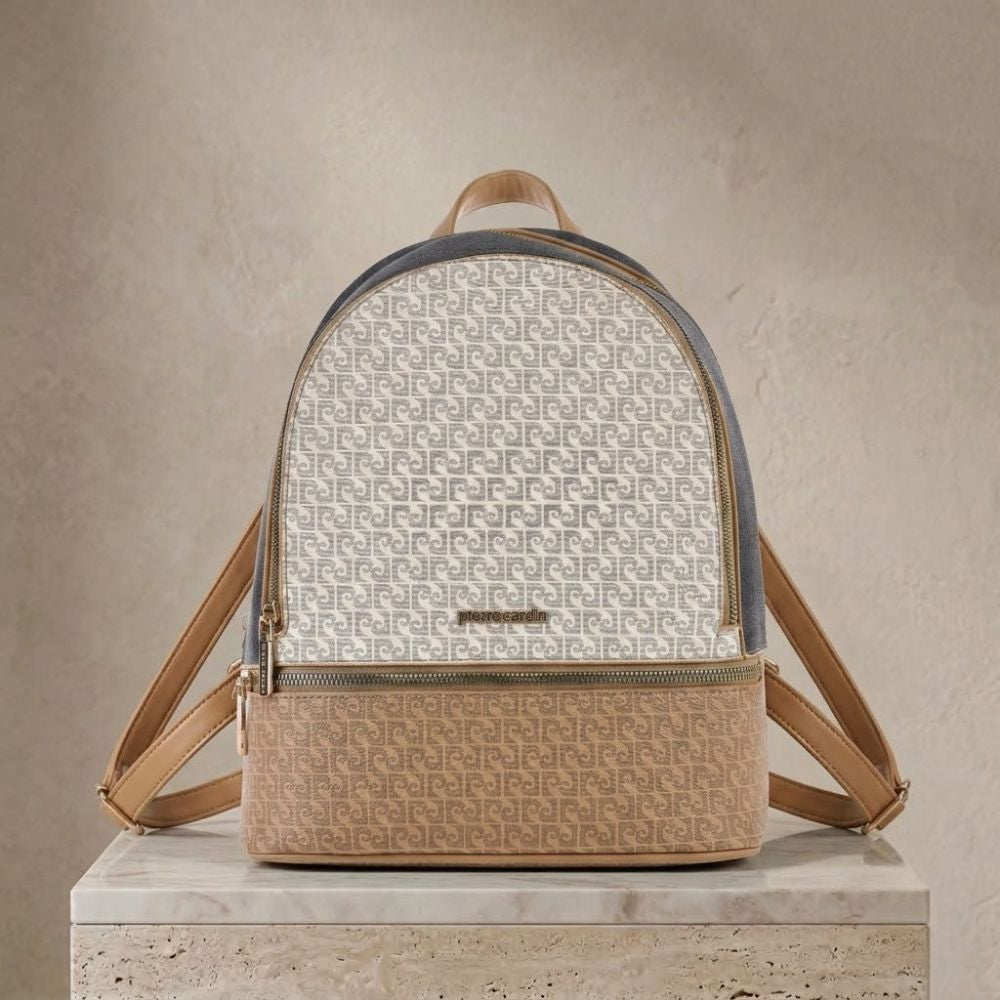 Pierre Cardin “Cielo Monogramma” Eco-Leather Backpack